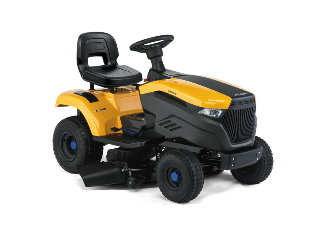 STIGA akkumulátoros oldalkidobós fűnyíró traktor TORNADO 598e